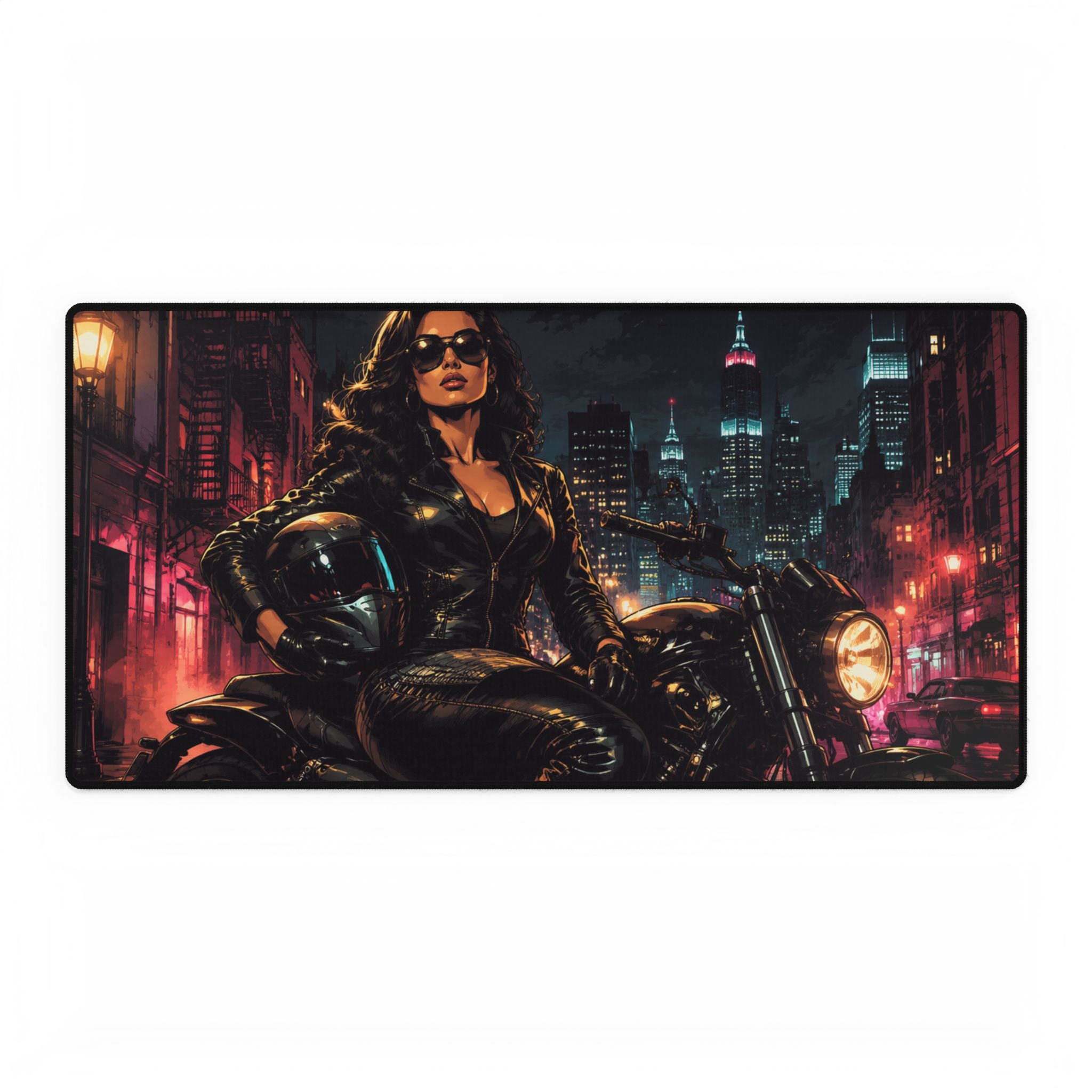 Moto Noir Cityscape Biker