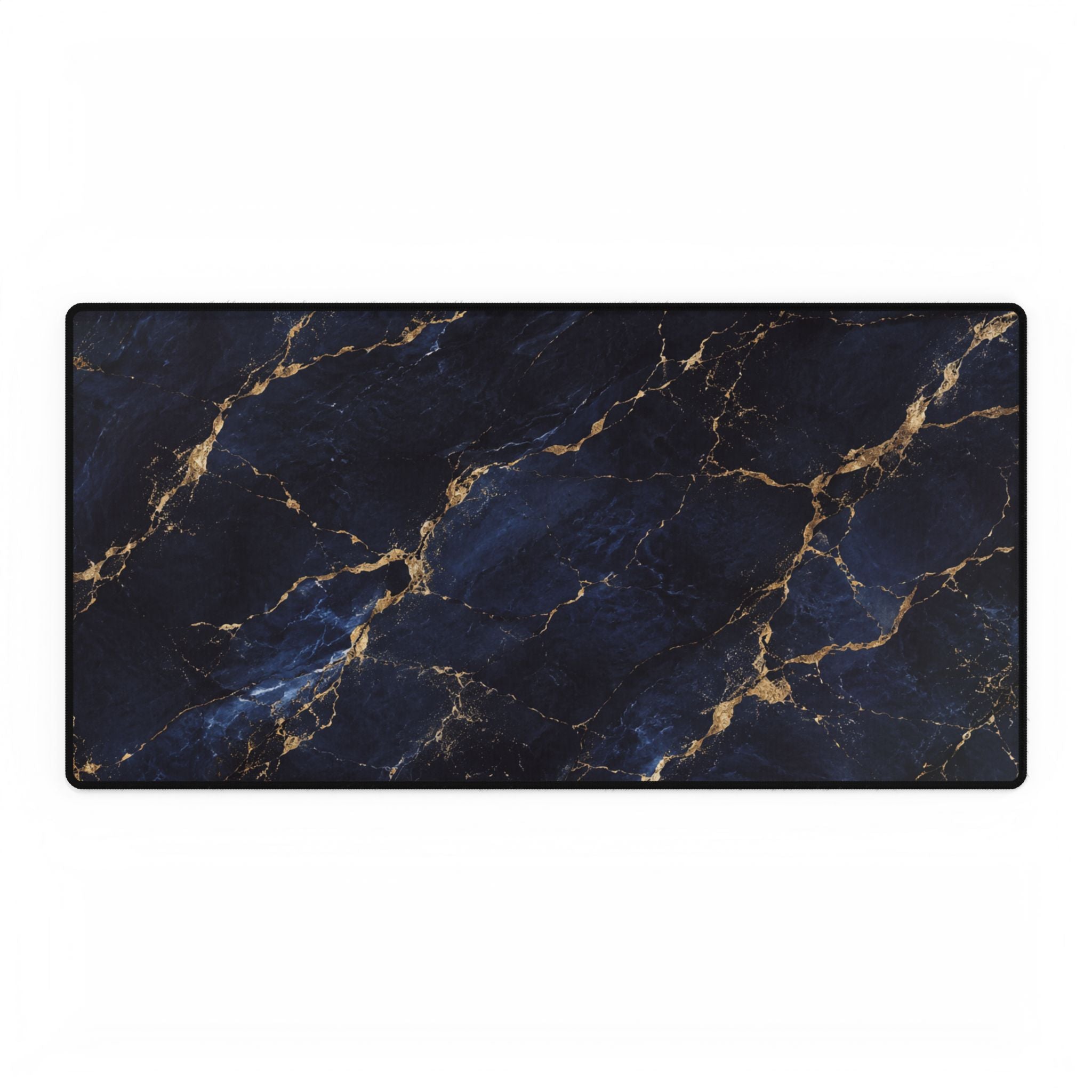 Blue Black Marble Desk Mat — Luxurious Large Gaming/Work Mouse Pad