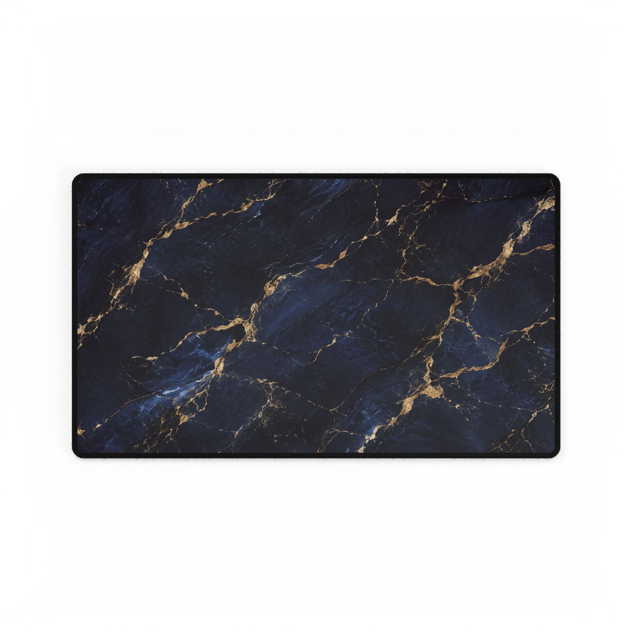 Blue Black Marble Desk Mat — Luxurious Large Gaming/Work Mouse Pad